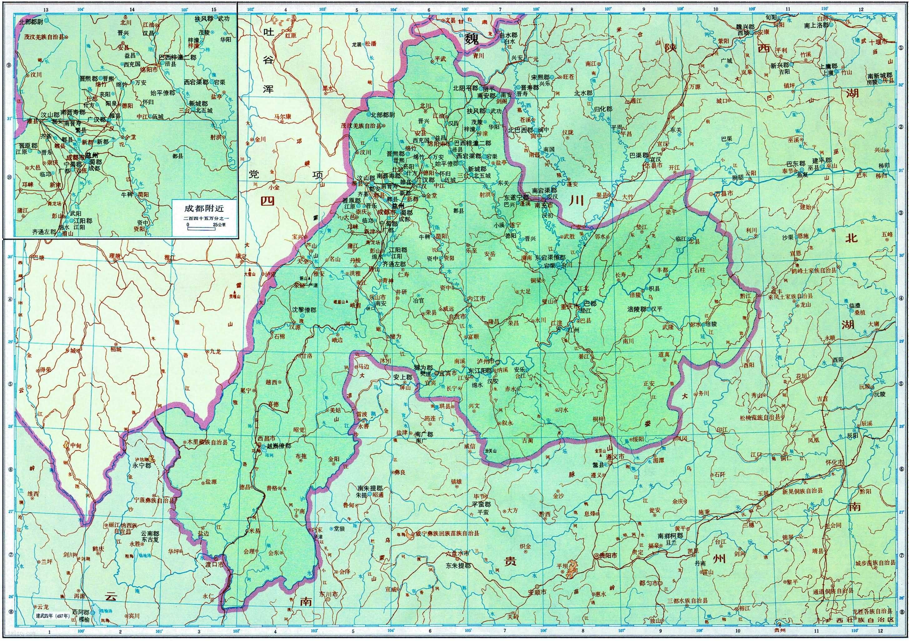 南朝齐 益州地图全图高清版预览图