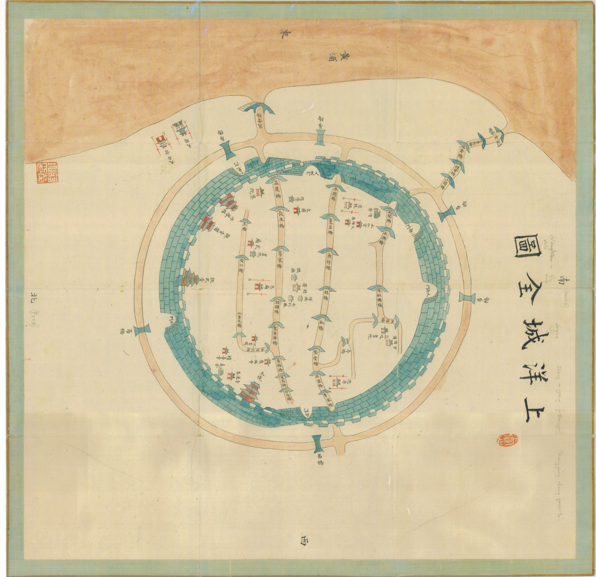 《上洋城全图》1846—1855年上海地图预览图