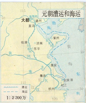 元朝漕运和海运线路图预览图