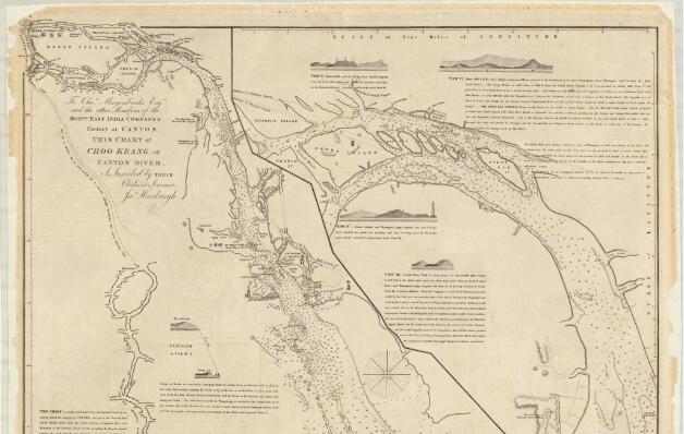 1847年广东珠江地图 中英文对照版预览图