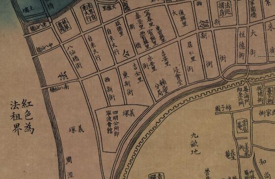 1884年点石斋上海城厢租界全图预览图1