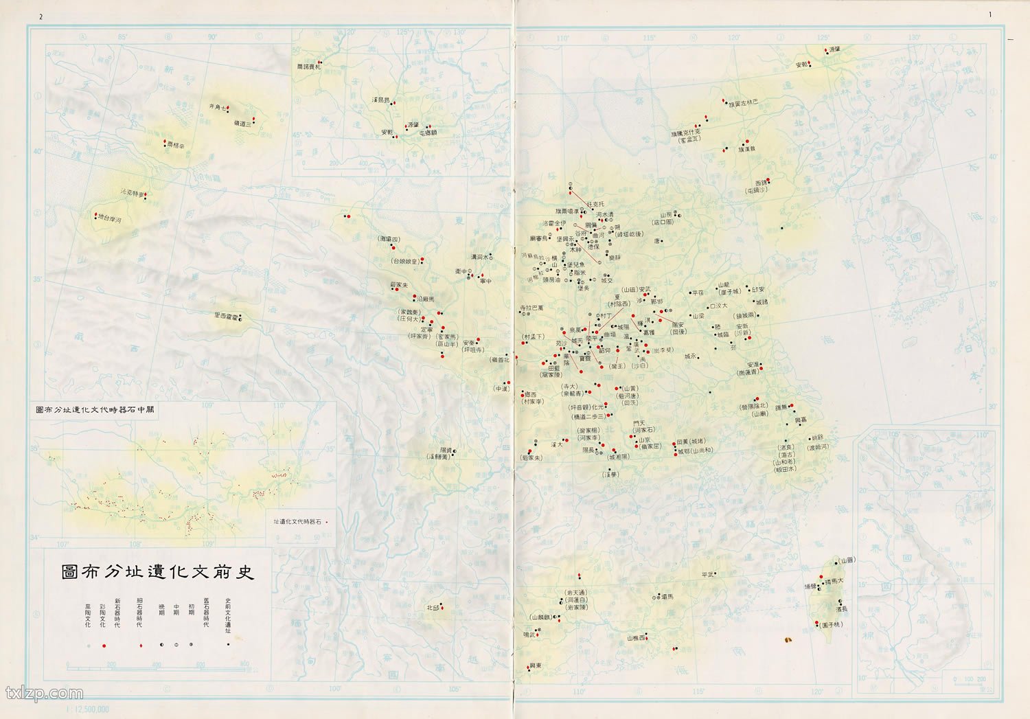 史前文化遗址分布图预览图