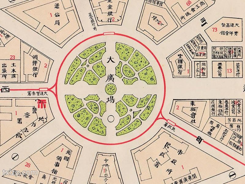 1918年《东部大连街市户别案内图》预览图1