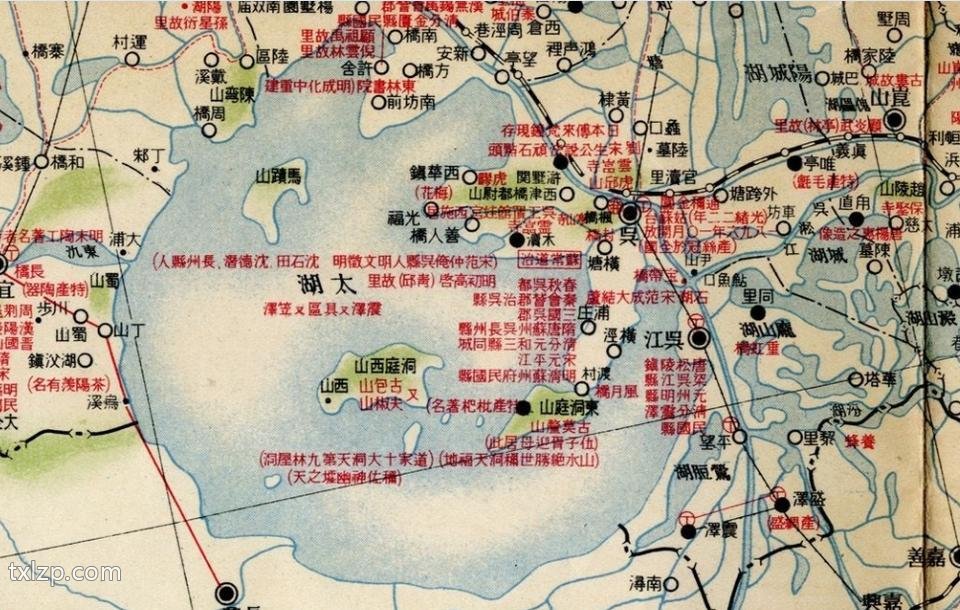 1932年江苏省及安徽省淮河流域历史地图预览图1