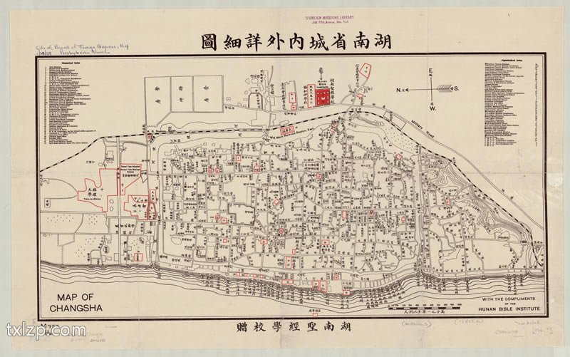 1930年长沙《湖南省城内外详细图》预览图