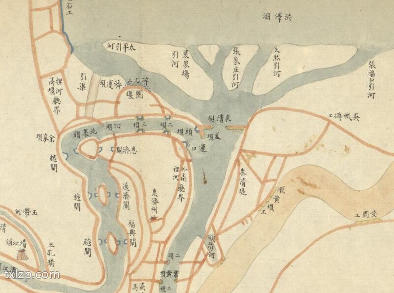 1824年《六省黄河埽坝河道全图》预览图3