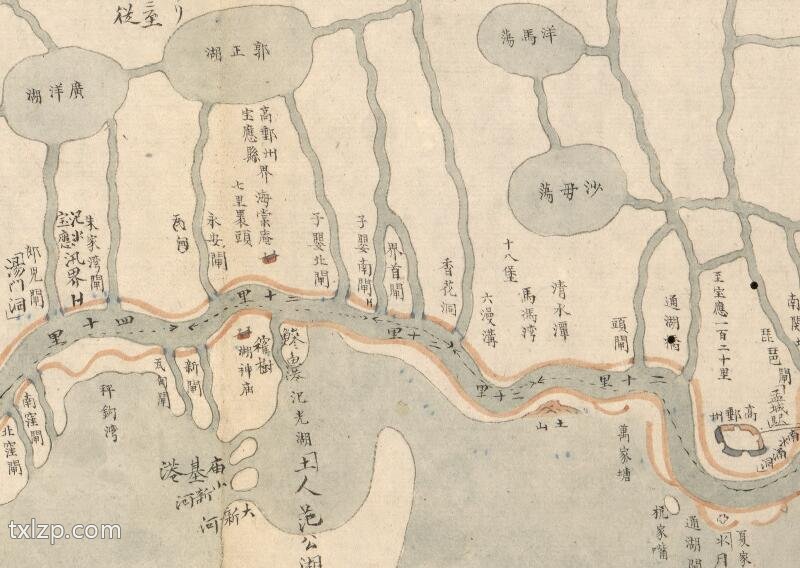 1855年《四省运河水利泉源河道全图》预览图2