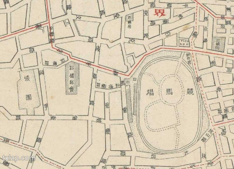 民国期间《上海市街图》带电车运行线路预览图3