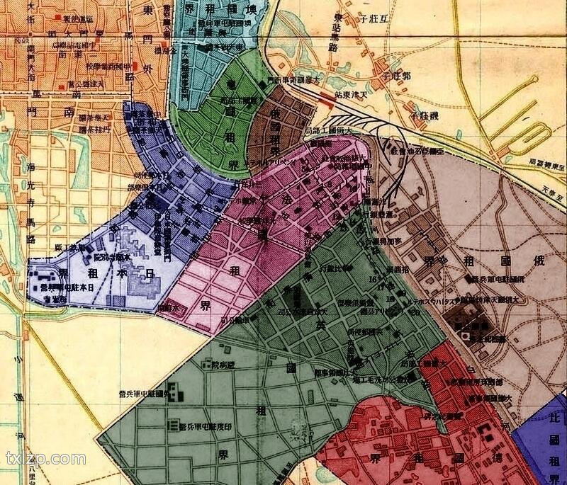 1913年天津租界地图