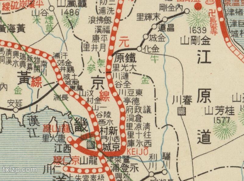 1936年《朝鲜满洲国及中华民国》铁道地图预览图1