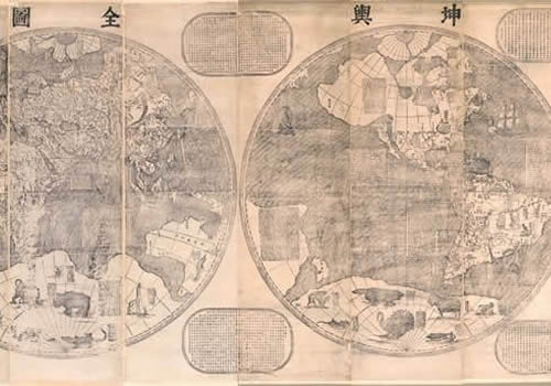 1674年《坤舆全图》南怀仁缩略图