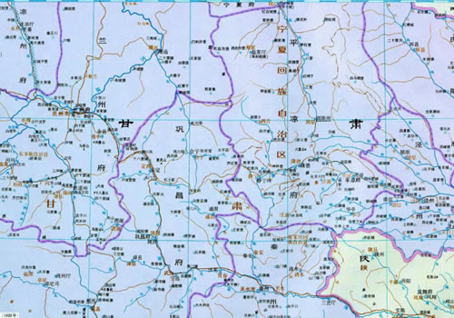 清朝 兰州府、平凉府附近地图