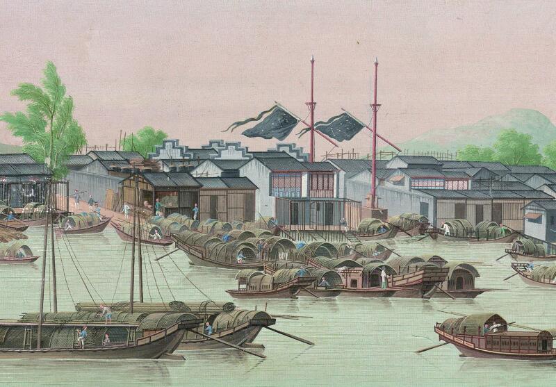 1764-1770年《广州城珠江滩景图》预览图4