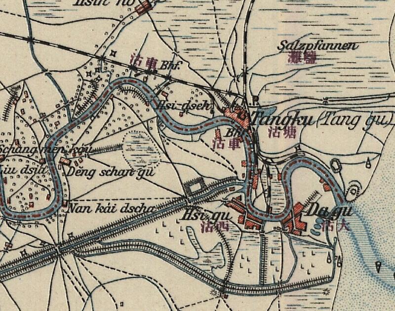 1907年天津及周边地图（德语）预览图1