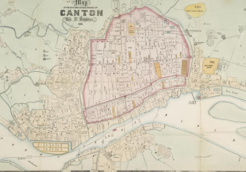 1860年《广州城及郊区图》缩略图