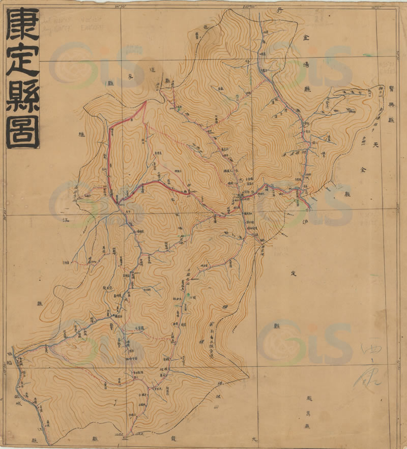 民国时期《康定县图》预览图