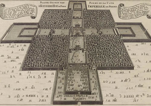 1665年《荷使初访中国记》中的北京地图缩略图