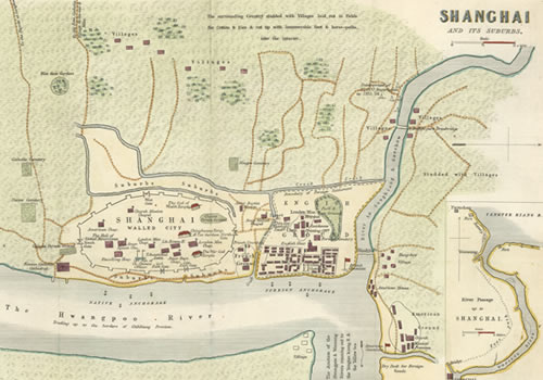 1853年英文版《上海及郊区图》缩略图