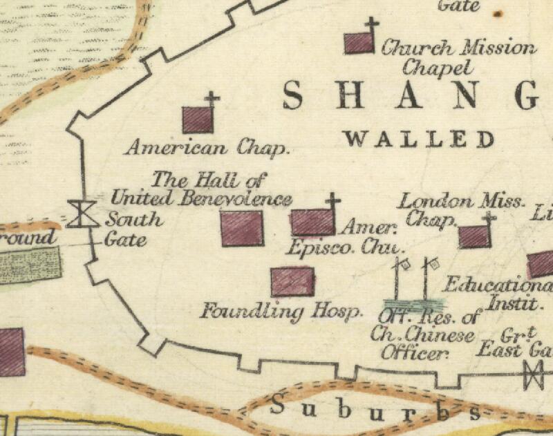 1853年英文版《上海及郊区图》预览图1