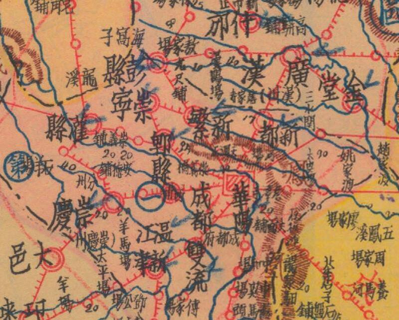 民国：最新四川全省分区水陆详细全图预览图1