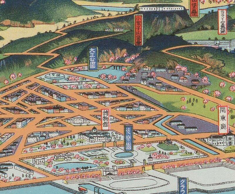 1927年旅顺鸟瞰彩绘地图预览图2