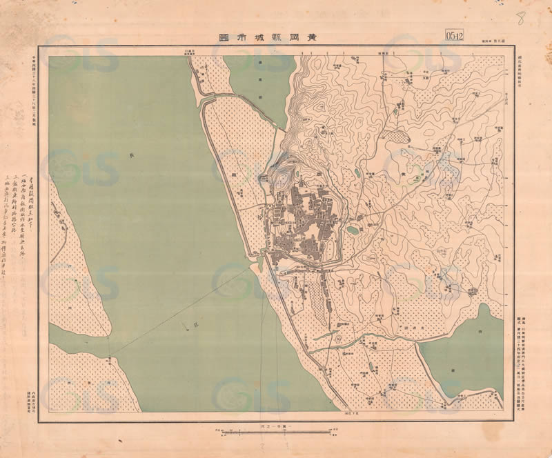 1949年湖北《黄冈县城市图》预览图