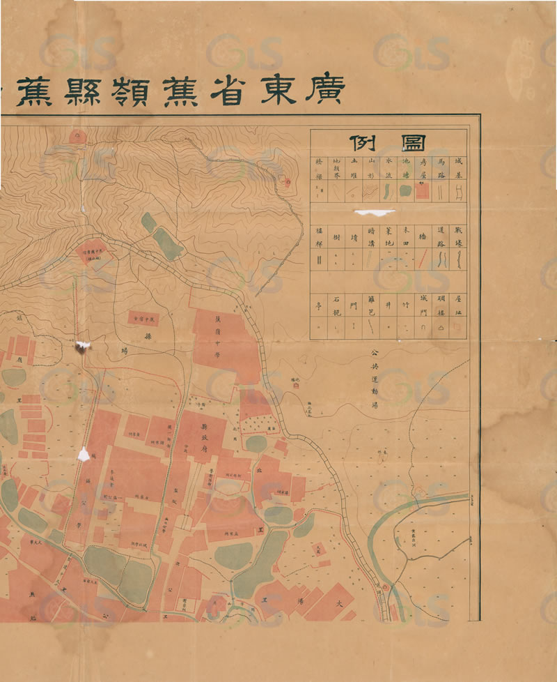 1933年《广东省蕉岭县蕉阳镇全图》预览图1