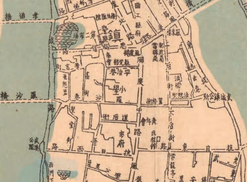 1944年《韶洲(韶关曲江)市街图》预览图1