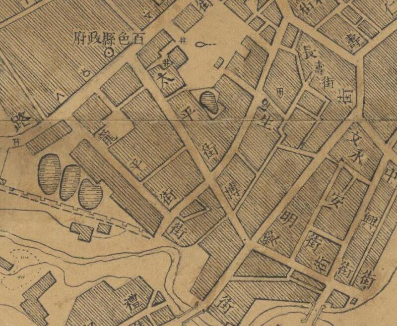 1947年广西《百色县城市图》预览图2