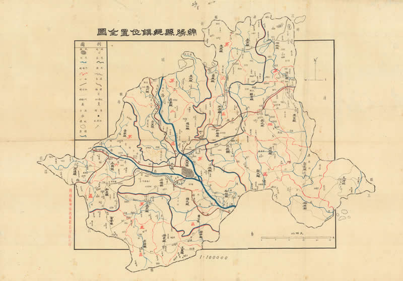 1936年《绵阳县乡镇位置全图》预览图
