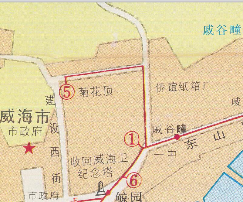 1993年《威海交通游览图》预览图3