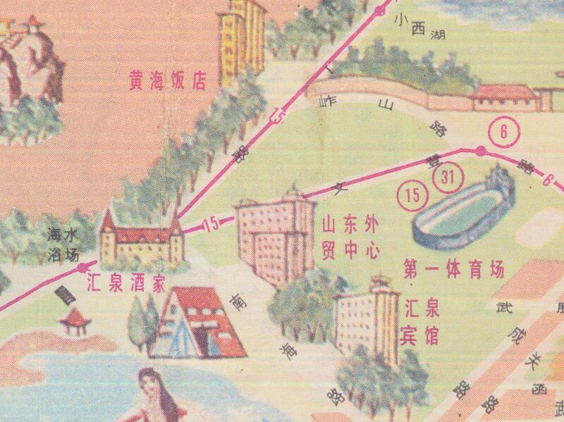 1986年《青岛游览交通图》预览图2