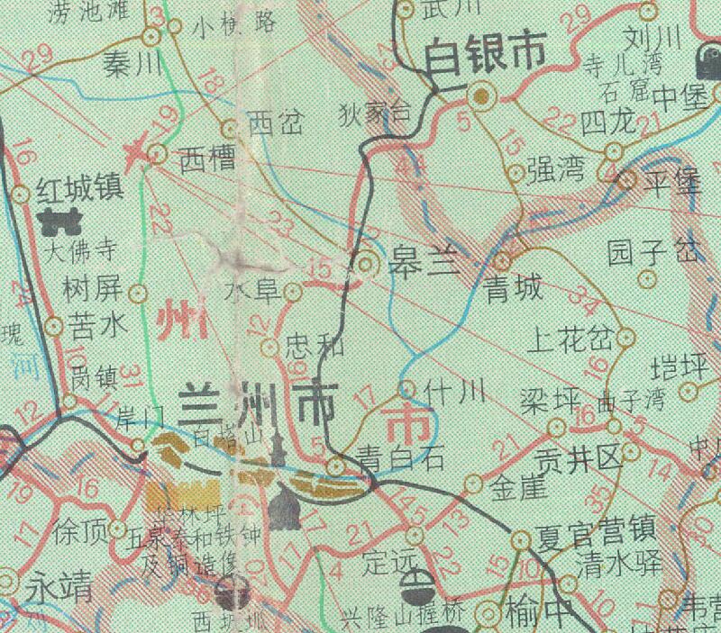 1993年《甘肃交通旅游图》预览图3