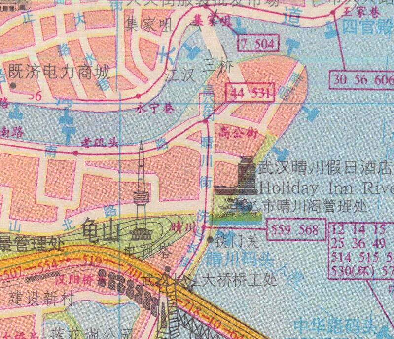 1999年《武汉市交通图》预览图2