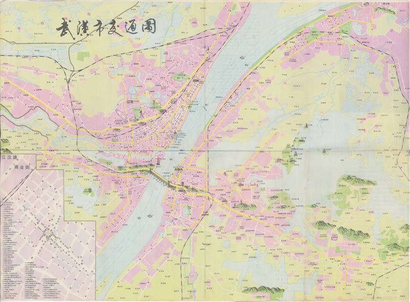 1986年《武汉市交通图》预览图1