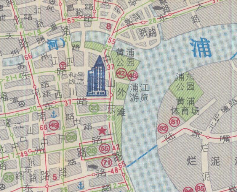 80年代《上海游览交通图》预览图2
