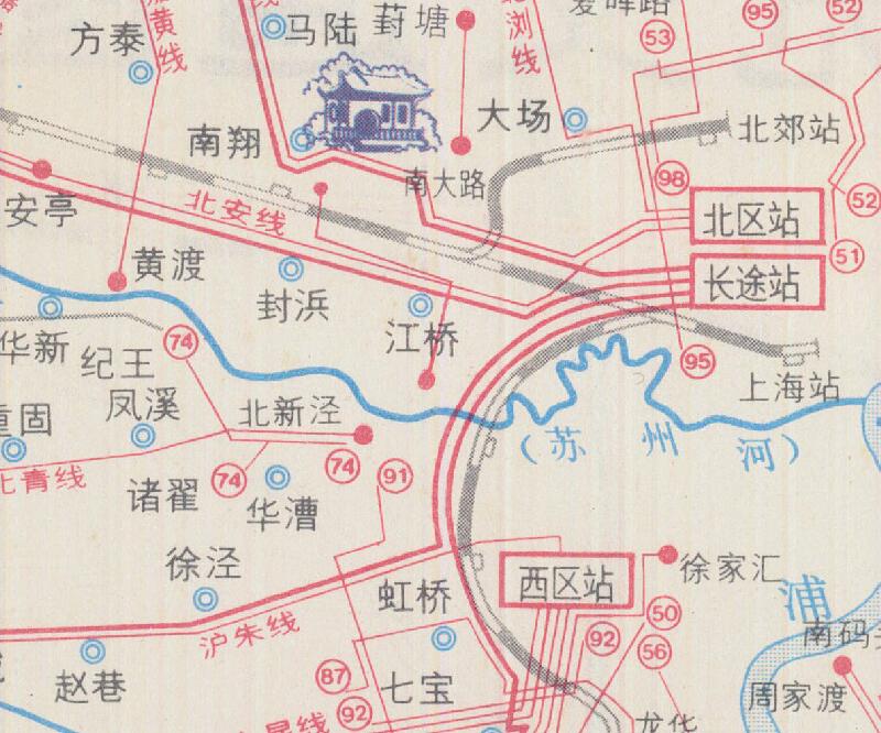 80年代《上海游览交通图》预览图4