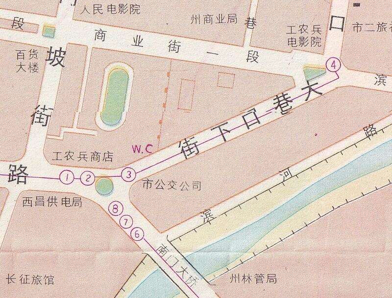 1983年《凉山州西昌市旅游交通图》预览图2