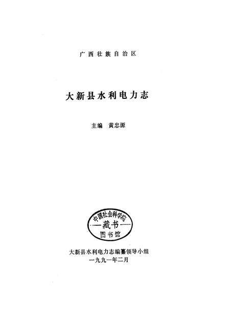 《大新县水利电力志》.pdf_广西壮族自治区志预览图1