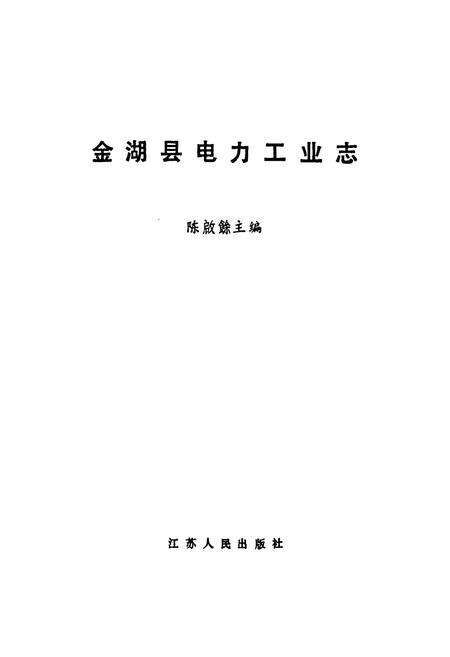 《金湖县电力工业志》.pdf_江苏省志预览图1
