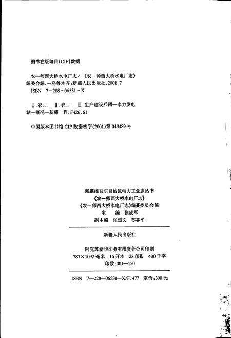 《西大桥水电厂志》.pdf_新疆维吾尔自治区志预览图2