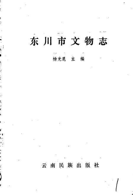 《东川市文物志》.pdf_云南省志预览图1
