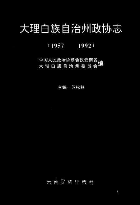 《大理白族自治州政协志》.pdf_云南省志预览图1