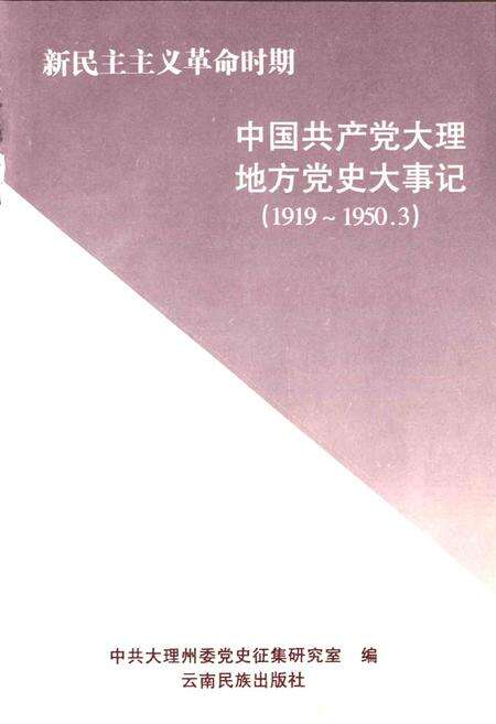《新民主主义革命时期中国共产党大理地方党史大事记》.pdf_云南省志预览图1