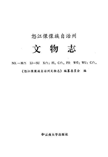 《《怒江傈傈族自治州文物志》》.pdf_云南省志预览图1