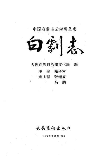 《中国戏曲志云南卷 白剧志》.pdf_云南省志预览图1