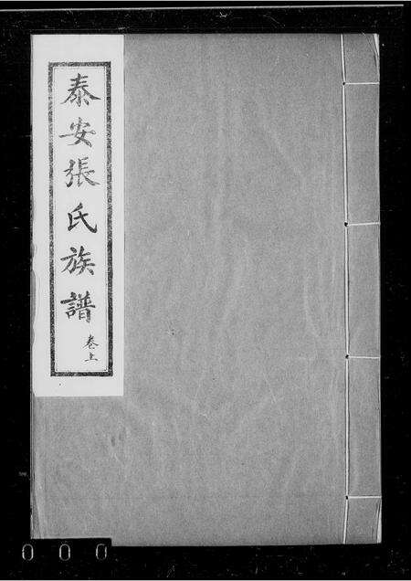 10427.泰安张氏族谱 ： [卷上下](别名：张氏续修族谱).pdf电子版预览图1