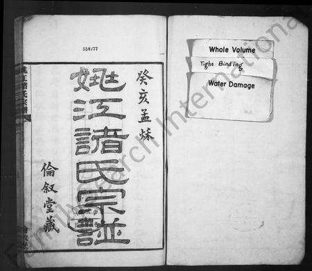 4902.姚江诸氏宗谱 ： [6卷：首末各1卷].pdf电子版预览图1