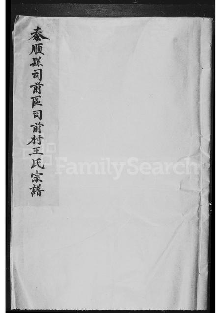 4562.泰顺县司前区司前村王氏宗谱(别名：王氏宗谱).pdf电子版缩略图