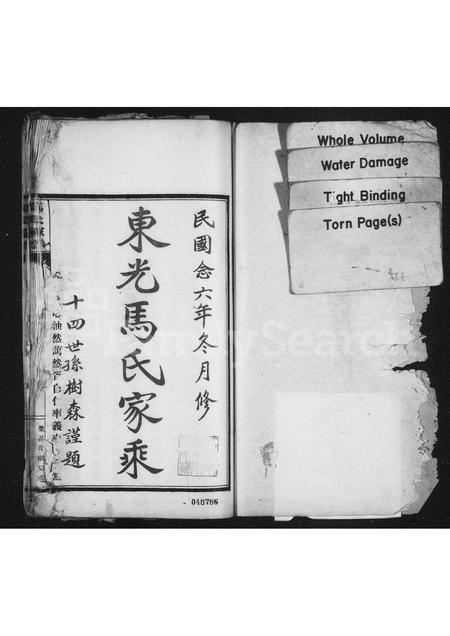 河北马氏-东光马氏家乘(别名：马氏家谱).pdf电子版预览图1